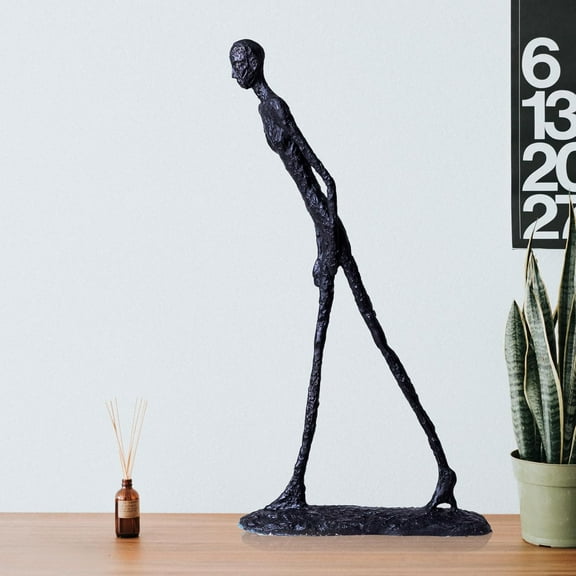 11.8" Walking Man Bronze Sculpture - Masterpiece by Giacometti, Suitable for Home Decor, Office, and Unique Gift for Special Occasions (Bronze)