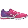 thumbnail image 6 of Mizuno Wave Rider 19 Junior Running Shoe (Little Kid/Big Kid), Fuchsia Purple/Silver, 5.5 B US Big Kid, 6 of 8