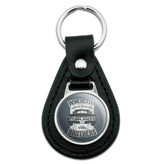 Black Leather  Supernatural Winchester Brother's Impala Keychain