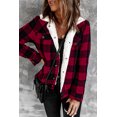thumbnail image 3 of ABPHQTO Chaqueta De Mujer Con Botones De Felpa Con Estampado De Cuadros Rojos, 3 of 5