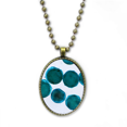thumbnail image 1 of Blue Creature Cell Picture Pattern Necklace Vintage Chain Bead Pendant Jewelry Collection, 1 of 3