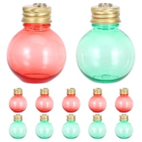 12pcs Christmas Ornaments Set: 50ml Round Fillable with Hanging Caps - Holiday Wishing Bottles for Crafts & Party Decor
