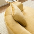 thumbnail image 5 of Modern Moon Shaped Sleeper Sofa | Yellow Chenille Fabric | Deep Seat, No Assembly Required | 3-Seat Convertible Couch for Living Room Comfort, 5 of 9