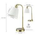 thumbnail image 3 of Globe Electric 16" Matte Brass Desk Lamp with White Linen Shade, Modern Style, 91006814, 3 of 9