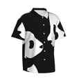 thumbnail image 2 of Cute Panda Black And White Men's 3d Print Casual Button Down Shirts, Novelty Hawaiian Short Sleeves M, 2 of 8