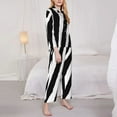 thumbnail image 4 of Kll Zebra Print Women'S Long Sleeve Pajamas With Pants Sleepwear Loungewear 2 Set-X-Large, 4 of 9