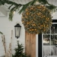 thumbnail image 2 of National Tree Company Pre-Lit Artificial Christmas Kissing Ball, Green, Glittery Bristle Pine, Decorated with Pine Cones, Frosted Branches, Christmas Collection, 16 Inches, 2 of 5