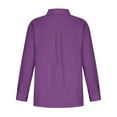 thumbnail image 4 of Womens Cotton Button Down Shirt Casual Long Sleeve Loose Fit Collared Linen Work Blouse Tops with Pocket, 4 of 8