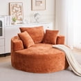 thumbnail image 1 of Noble House Chenille Sponge Single Sofa,Fluffy Modern Sleeper Chair,Orange, 1 of 5
