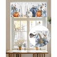 thumbnail image 5 of Fall Thanksgiving Kitchen Valances for Windows White Orange Blue Pumpkin Floral Leaf Valance Curtains&nbsp; for Kitchen /Living Room/Bedroom/ Bathroom Decor, 54"x18 " ,Rod Pocket 1 Panel,, 5 of 7
