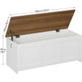 thumbnail image 3 of Storage Bench, 39.3" Retro Wooden Storage Chest, Wooden Storage Trunk, Toy Chest with Lift Top, Multifunctional Entryway Organizer, for Entryway, Living Room, White and Walnut WH141CW01, 3 of 9