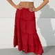 thumbnail image 4 of Vestido de Verano Midi Longitud Color Sólido Relajado Deportes Elástico de la Cintura Nudo Falda Completa para Niños, 4 of 8
