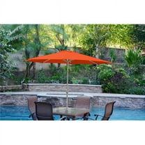 Jeco UBP95-UBF99 9 ft. Aluminum Patio Market Umbrella Tilt with Crank - Orange Fabric & Grey Pole