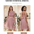 thumbnail image 2 of Women's Cocktail Dresses Prom Wedding Guest Short Bridesmaid Dresses Ruffle Hem Sleeveless Lace Formal Dress, 2 of 10