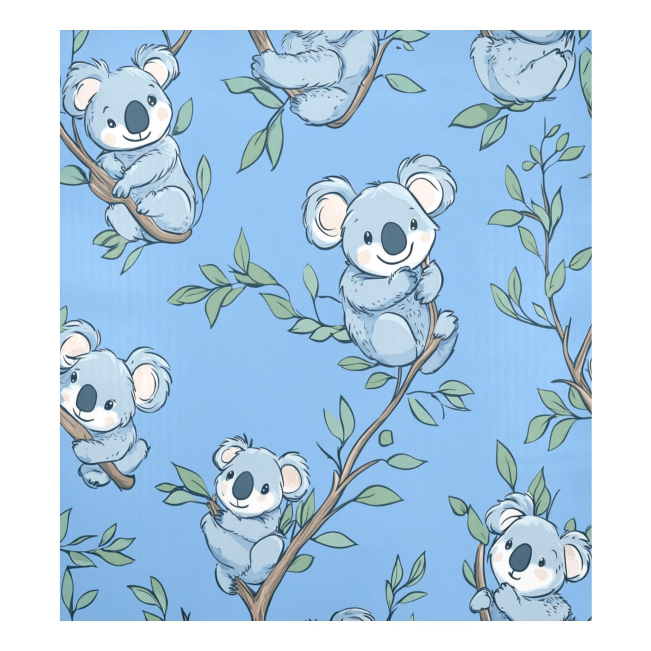 Dishwasher Magnetic Refrigerator Magnet Cover Sticker Home Decorative 23"x26" Lovely Cartoon Blue Koalas