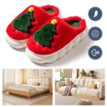 thumbnail image 1 of Pantuflas Térmicas Ndcxsfigh Navidad Felpa Hombre Mujer Rojo 38-39, 1 of 9