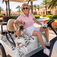 thumbnail image 3 of Golf Cart Seat Covers for 2 Seater,Grey Merry Christmas Microfiber Cart Seat Towel Blanket,Snowman Xmas Tree Snowflake Winter Birds Absorbent NonSlip Bench Seats Protector for Golf Course 51"x31", 3 of 9