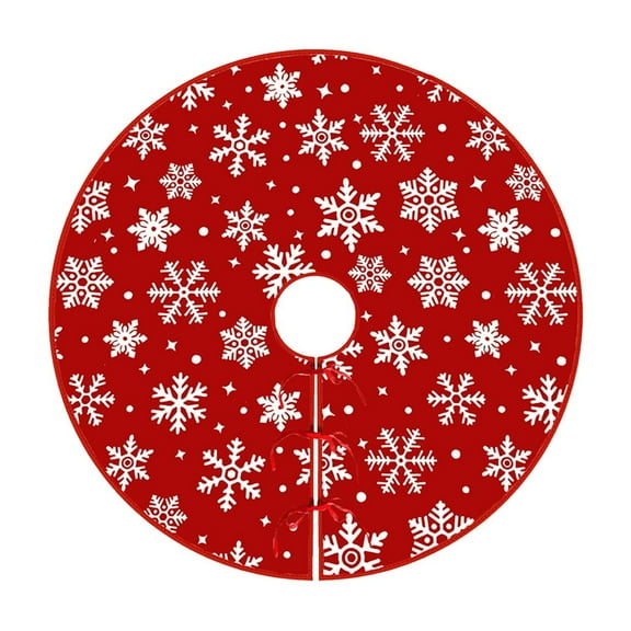 C Christmas Tree Skirt With Snowflake Pattern For Holiday Home Decor Farmhouse Style Party And Interior Accent