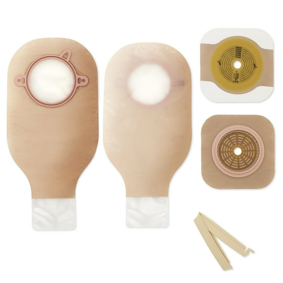 Ileostomy / Colostomy Pouch New Image Two-Piece System 12 Inch Length Flat, Trim to Fit 2-1/4 Inch Stoma Drainable 5 Count