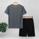 thumbnail image 4 of Top de Manga Corta de Malla Y Pantalones Cortos de Cintura Elástica Set de Deportes Al Aire Libre Transpirable para Niños, Ropa de Juego Atlética de Moda Casual, 4 of 5