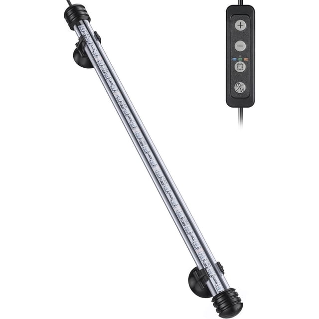 12-Inch Aquarium LED Light - Full Spectrum, IPX8 Waterproof, Multi-Colored LEDs, Day/Night Mode, Timer, Adjustable Brightness