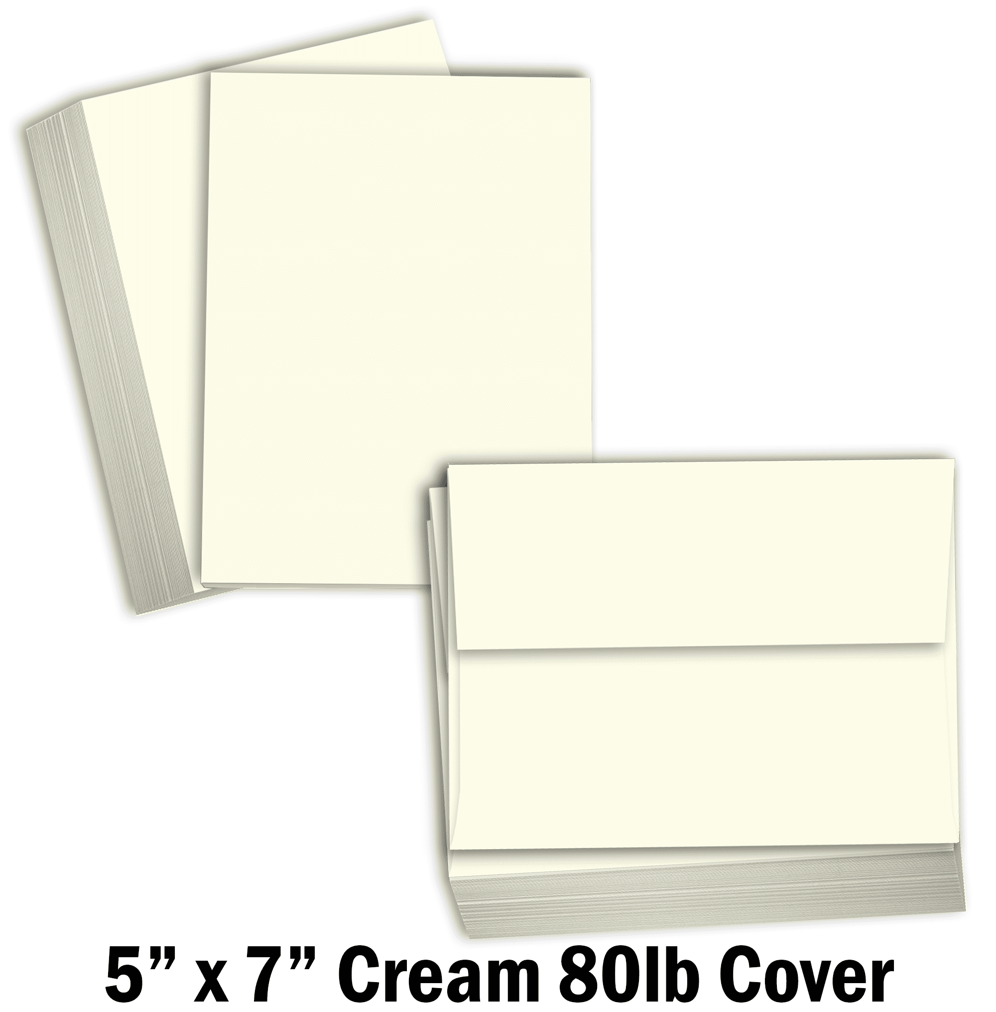 Hamilco Card Stock Blank Note Cards with Envelopes 5" x 7" Cream Cardstock Paper 80lb Cover ...