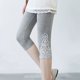 thumbnail image 2 of Leggings de encaje para mujer, calados, de verano 2024, finos, transpirables, elásticos, ajustados, de color liso, hasta la mitad de la pantorrilla, 2 of 5