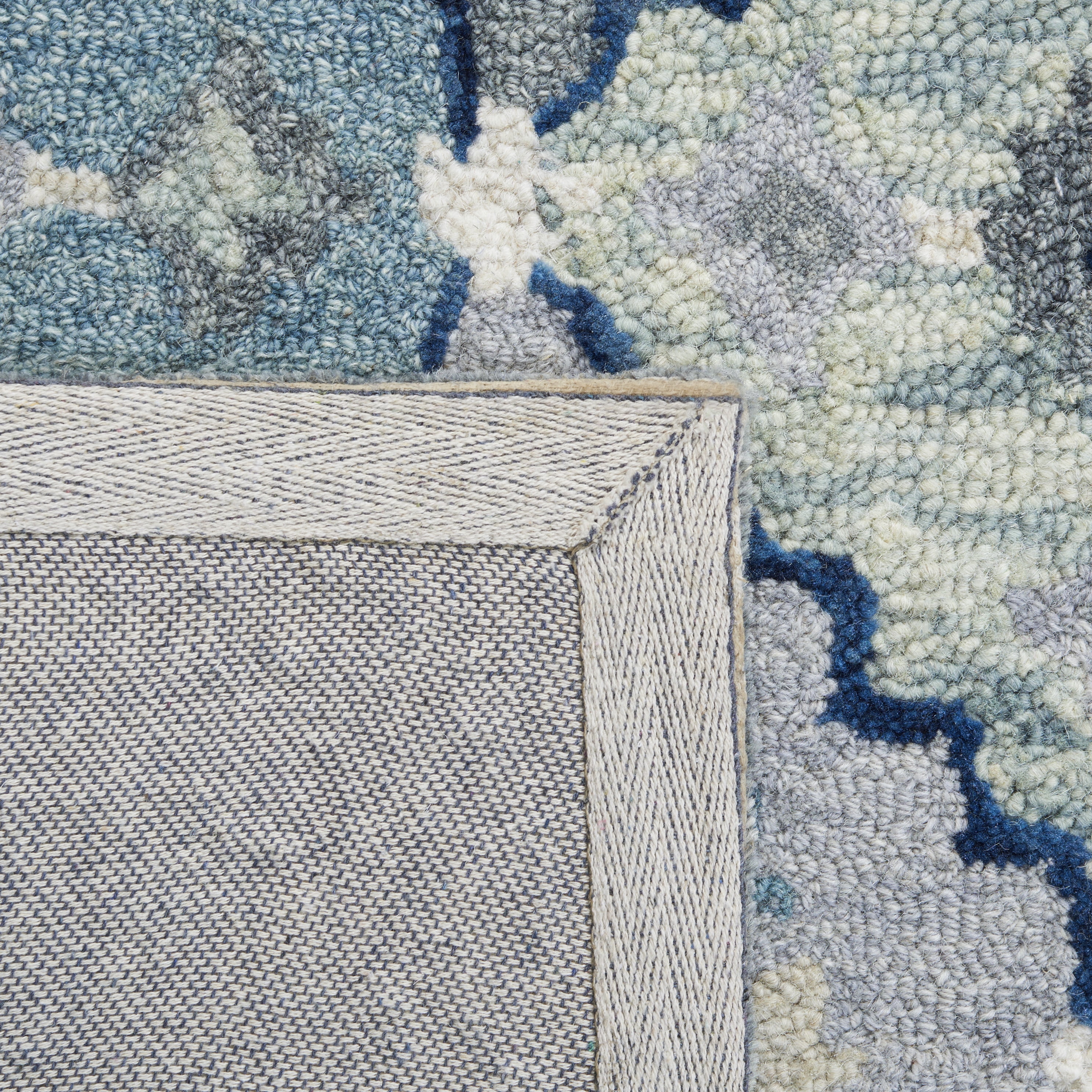 SAFAVIEH Suzani Merletta Geometric Area Rug, Blue/Grey, 9' x 12'