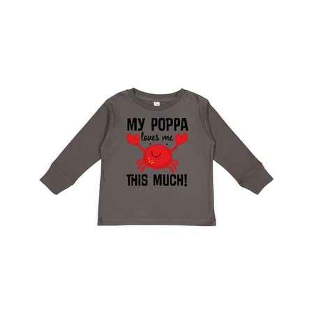 

Inktastic My Poppa Loves Me Childs Crab Gift Toddler Boy or Toddler Girl Long Sleeve T-Shirt