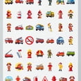thumbnail image 4 of 35pcs-50pcs Cartoon Stickers Firefighter Kids Stickers Emergency Vehicles Funny Stickers for Notebooks Luggage, 4 of 9