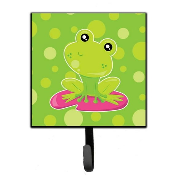 Frog on Lily Pad Green Polkadots Leash or Key Holder