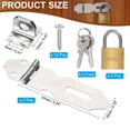 thumbnail image 2 of Uxcell Door Lock Hasp Latch Stainless Steel Safety Hasp Lock Clasp Hinge Packlock with Screw Key Silver Gold 2.24", 2 of 7