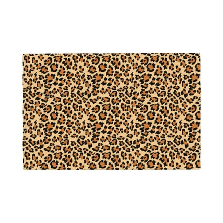 

Placemats Set of 4 / 6 Leopard print yellow trendy Placemats for Dining Table Indoor/Outdoors Heat Resistant Washable Placemats 18 x 12