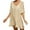 Beige, variant on WXLWZYWL Summer Dress Women'S Solid Short Sleeve V-Neck Beach Bikini Cover Up Lace Up Dress White