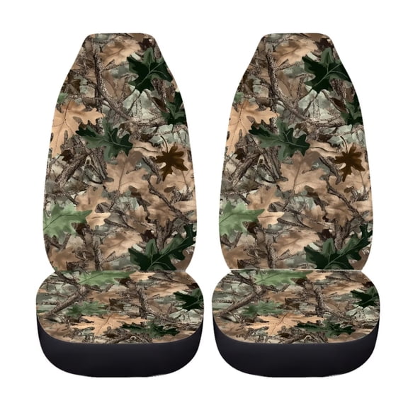chaqlin Camo Hunting Car Seat Cover Front Seat Only,2 Pack Vehicle Seat Covers Protector Universal Car Interior Accessories