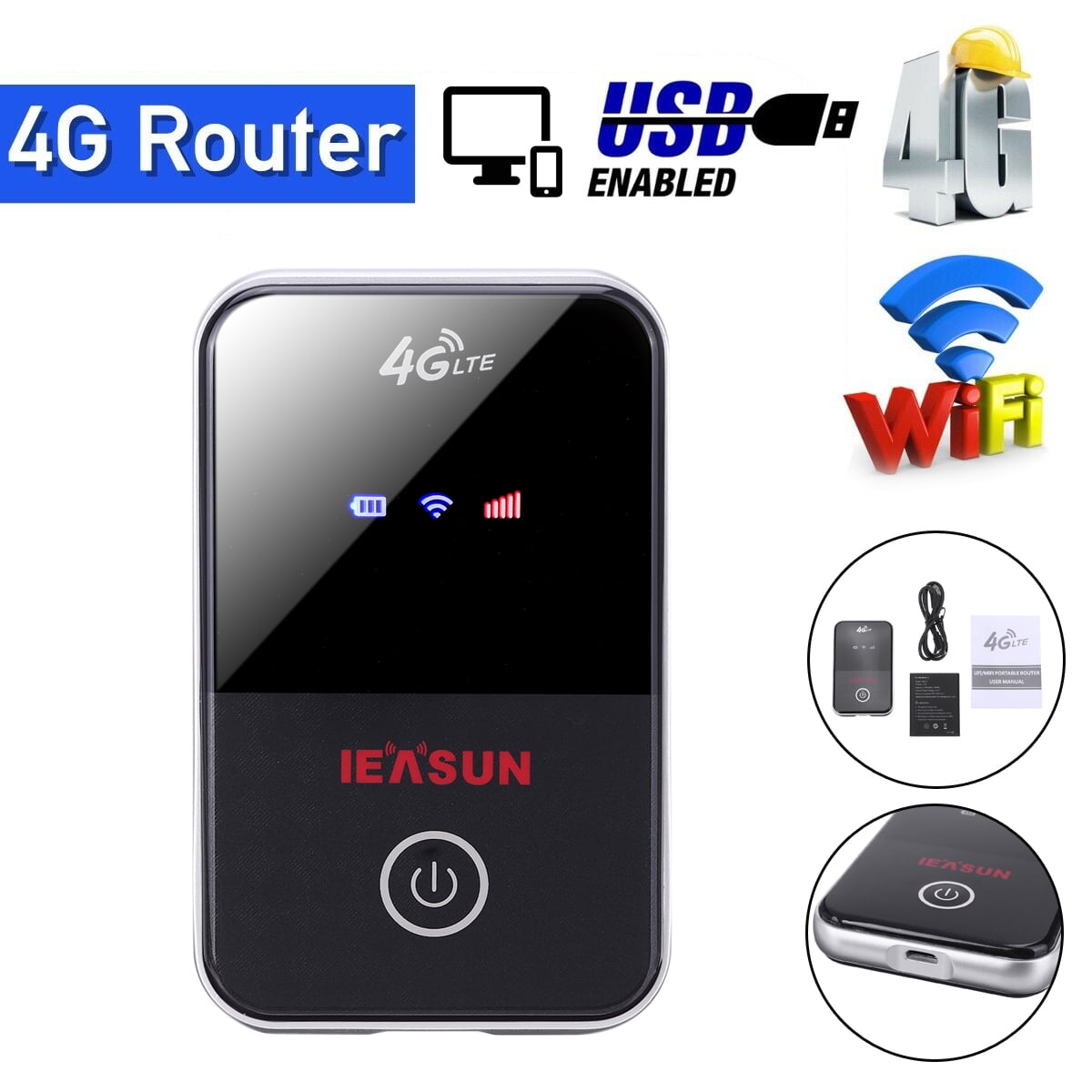 IEASUN Wireless WiFi Travel Router, Portable Hotspot MiFi 4G Wireless