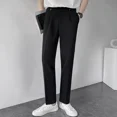 thumbnail image 3 of Pantalones de traje recto para hombre, pantalones para hombre de talla grande, marrón, ropa de verano de primavera 2024, reseñas elegantes de Corea, muchos pantalones casuales delgados, 3 of 5