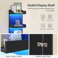 thumbnail image 4 of Vertical 4-Tier LED Floating Wall Shelves, Black, 4 of 11
