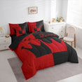 thumbnail image 4 of Homewish Black Red Crown Bedding Comforter Set 7 Pieces for Couple, Romantic Valentines Day Full Bedding Set, King and Queen Reversible Fitted Sheet Flat Sheet, Ultra Soft Bedroom Decor, 4 of 8