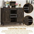 thumbnail image 3 of Vabches Buffet Sideboard Cabinet, Wood Kitchen Storage Cabinet with Adjustable Shelves, Coffee Bar Cabinet with Barn Doors, 3 of 7