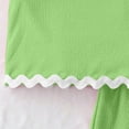 thumbnail image 6 of LJEFF Girls 2PC Sleeveless Set with Pocket, Elastic Waist Scalloped Trim Pleated Crew Neck Summer Tank Top and Shorts Set Green Size 6, 6 of 9