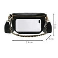 thumbnail image 5 of SZDUDU Crossbody Bags for Women Belt Bag Leather Shoulder Bag Small Mobile Phone Purse Fashion with Chain Straps and Removable Shoulder Bag for Women,Black, 5 of 7