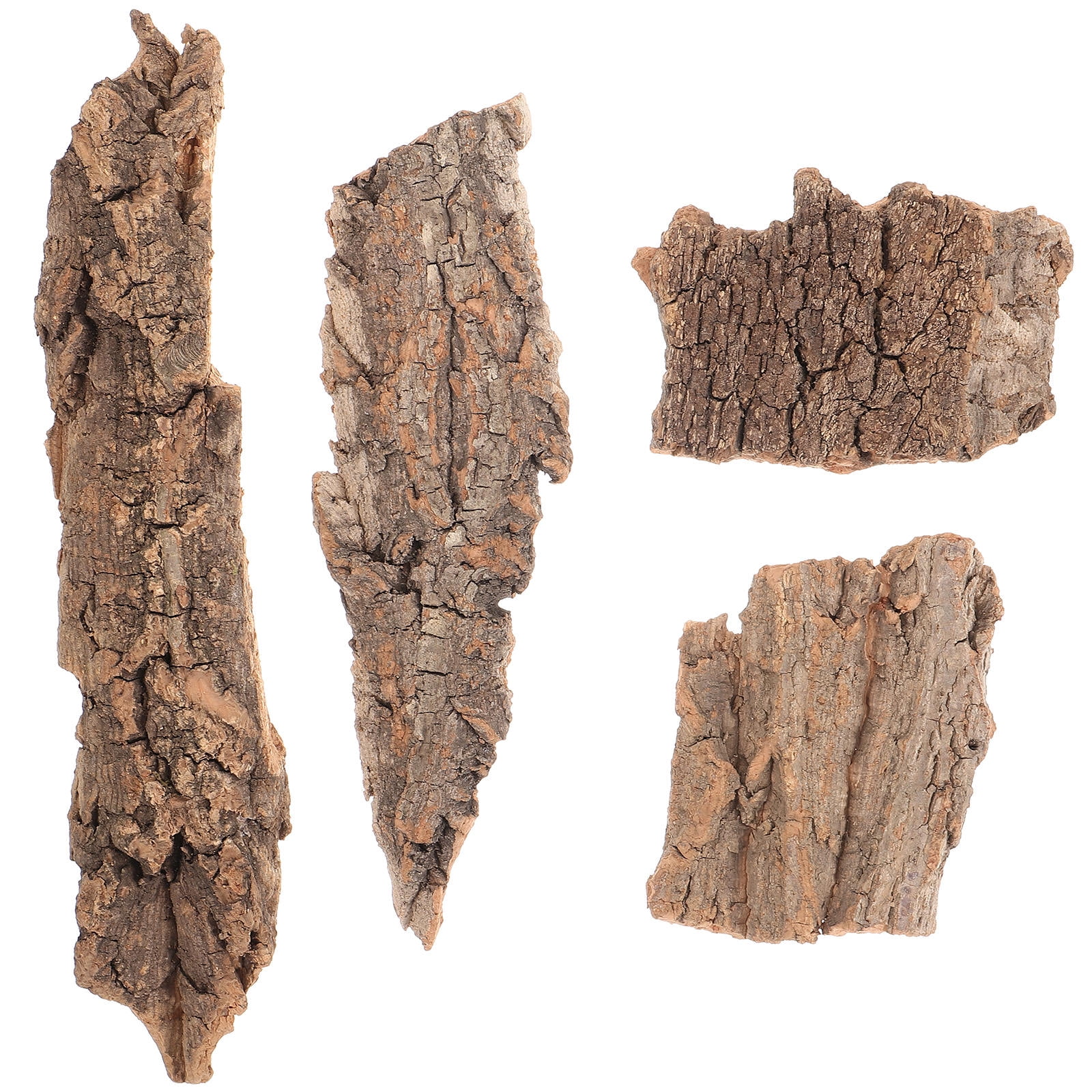 SHOWERORO 4Pcs Rough Design Cork Bark for Reptiles in Pet Environment and
