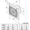 thumbnail image 5 of Ventilador de Baño YONGSHENG 150 Mm Con Válvula Antirretorno Tubular 156 M/h, 5 of 5