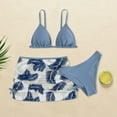 thumbnail image 6 of Coerni Teen Girls Swimsuit 3 Piece Tropical Print Bikini Set Cute Bathing Suit Kids Beach Swimwear with Cover Up Beach Skirt, 6 of 7