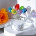 thumbnail image 2 of Lttoisl GINTBN 3D Crystal Rose Ornament, Multicolor Glass Flower with Base, Artificial Timeless Symbol of Love, Tabletop Centerpiece for Christmas & Home Office Decor, 2 of 8