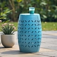 thumbnail image 3 of Tcbosik Outdoor Side Table, 12.5 Inch Metal Round Table, End Table for Patio, Deck, Porch, Living Room, No Assembly Required, Blue, 3 of 8