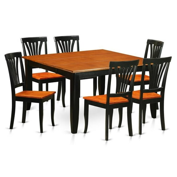 Atlin Designs 7-piece Dining Table and Chair Set in Black/Cherry