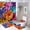 Colorful Flowers, variant on Bee Honeybee Prints Bathroom Set 4-Piece, Waterproof Shower Curtain 72x72, Non-Slip Bath Mat, U-Shaped Rug & Toilet Lid Cover, Rustic Decor for Bathroom Spa Decor