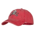 thumbnail image 2 of Jolly Roger Skull Embroidered Big Size Washed Cap - Red XL-3XL, 2 of 5